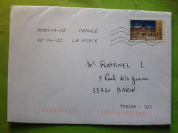 France Lettre Verte Avec Timbre Chateau Renaissance  Palais Du Louvre Paris,  2022 , TB - Covers & Documents