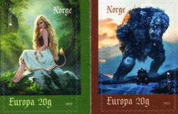 Norway - 2022 - Europa CEPT - Stories And Myths - Forest Nymph & Troll - Mint Self-adhesive Booklet Stamp Set - Unused Stamps
