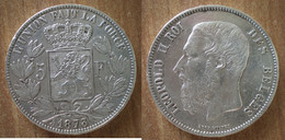 Belgique 5 Francs 1873 Leopold 2 Roi Piece Argent Belgium Que Prix + Port Coin Paypal Bitcoin OK - 5 Francs