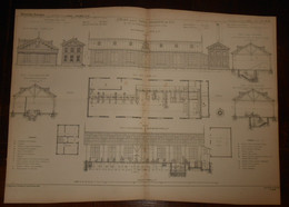 Plan D'un Atelier Pour Le Travail Mécanique Des Bois.1865. - Architecture
