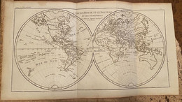 [MAPPEMONDE]. L'Ancien Monde Et Le Nouveau, En Deux Hémisphères. Par M. Bonne, Ingénieur -Hydrographe De La Marine. - Cartes Marines