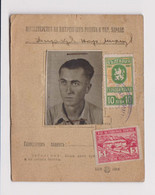 Bulgaria Bulgarie Bulgarije 1947 Bulgarian ID Card Hunting Gun Approval Permit Card With Fiscal Revenue Stamps (m310) - Cartas & Documentos