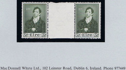 Ireland 1952 Thomas Moore 3½d Gutter Pair Mint Unmounted, Never Hinged, Folded - Ongebruikt