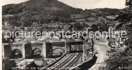 LLANGOLLEN THE BRIDGE AND BARBERS HILL OLD R/P POSTCARD WALES - Denbighshire