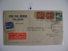 ITALY - ENVELOPE SENT FROM GENOVA TO SANTOS (BRAZIL) LABEL VIA AIR FRANCE IN 1936 IN THE STATE - Used