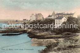 PORT ST MARY VIEW FROM PROMENADE OLD COLOUR POSTCARD ISLE OF MAN - Isle Of Man