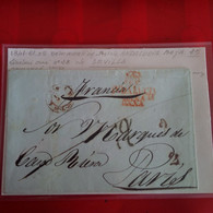 LETTRE ESPAGNE SEVILLA ANDALUCIA BAXA POUR PARIS CACHET ROUTE ET TAXE MANUSCRIT 1841 - Covers & Documents