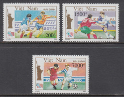 1993 Vietnam World Cup Football USA Statue Of Liberty Complete Set Of 3 MNH - Viêt-Nam