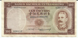 Nota 100 Escudos 02-01-1959 Timor Rare - Timor