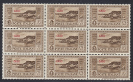 1932 Blocco Di 9 Valori Sass. 24 MNH** Cv 1260 - Ägäis (Caso)