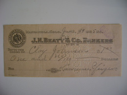 CHECK J.N.BEATY & Co.BANKERS , MANZANOLA , COLO. ON JUNE 19, 1935 IN THE STATE - Cheques & Traveler's Cheques