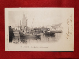 CPA -   Lorient - Les Quais , Pont Tournant -  (bateaux , Bateau) - Lorient