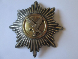 Rare! Denmark-Falcks Redningskorps:Insigne Pompiers D'argent Plaque D'or/Fire Brigade Badge Gold Plated Silver,diam=118 - Firemen