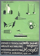 CATALOGO HOEPLI DEL 1936 DI RIVISTE DI SCIENZE TECNOLOGIE INDUSTRIALI INGEGNERIA E ARCHITETTURA (STAMP167) - Arte, Arquitectura