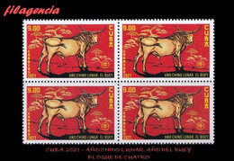 CUBA. BLOQUES DE CUATRO. 2021-07 AÑO CHINO LUNAR. AÑO DEL BUEY - Unused Stamps