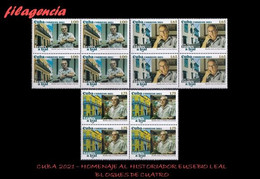 CUBA. BLOQUES DE CUATRO. 2021-15 HOMENAJE AL HISTORIADOR DE LA CIUDAD DE LA HABANA EUSEBIO LEAL SPENGLER - Nuevos