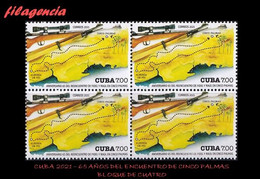 CUBA. BLOQUES DE CUATRO. 2021-19 65 AÑOS DEL ENCUENTRO DE CINCO PALMAS. FECHA HISTÓRICA DE LA REVOLUCIÓN CUBANA - Nuevos