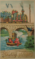 Flower Foget Me Not // Happy Birthday - Train On Bridge 1917 ? - Blumen