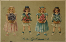 Flower Foget Me Not - Embossed // Happy Birthday - 4 Girls With Flowers NL1917 ? - Bloemen