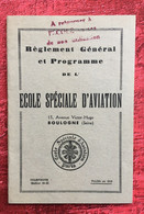 ✔️École Spéciale D'Aviation Boulogne Paris-☛Règlement Général-☛Programme-formation Professionnelle Avion-aéronautique - Publicidad