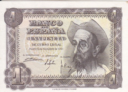 BILLETE DE ESPAÑA DE 1 PTA DEL AÑO 1951 EL QUIJOTE SERIE Q SIN CIRCULAR (UNC) - 1-2 Pesetas