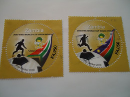 ZAMBIA   USED STAMPS  2  FOOTBALL WORLD CUP 2010  FIFA  WITH POSTMARK - 2010 – Afrique Du Sud