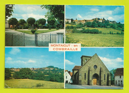 63 MONTAIGUT En Combraille Jardin Vue Générale Eglise Renault 4L Seule - Montaigut