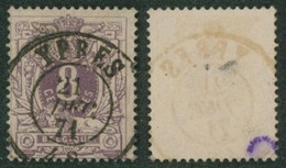 émission 1869 - N°29 Obl Double Cercle "Ypres" (concours). - 1869-1883 Leopold II.