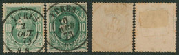 émission 1869 - N°30 X2 (nuances) Obl Double Cercle "Ypres" - 1869-1883 Leopold II.