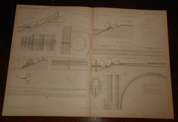 Plan Comparatif Des Divers Systèmes De Terrassement Employés à L'Isthme De Suez.1865. - Travaux Publics