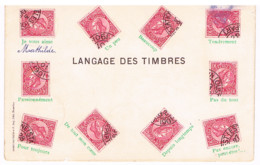 CPA  Dos Non Divisé - Le Langage Des Timbres - Léopold II Poste Belge 10 C - Langage De L'amour - Sellos (representaciones)