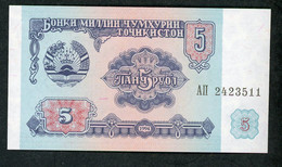 TADJIKISTAN : 5 ROUBLES  NEUF - Tadzjikistan