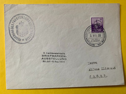 18136 - Dritte Liechtensteinische Briefmarken Ausstellung Vaduz 3.08.1938 - Covers & Documents