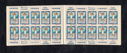 Carnet 20 VIGNETTES Comité National Défense Contre Tuberculose 1929 Publicité Réclame NESTLÉ, ÉCOLE BERLITZ, THOMSON - Antituberculeux