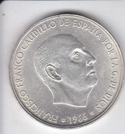 MONEDA DE PLATA DE ESPAÑA DE 100 PTAS DEL AÑO 1966 (FRANCO) SILVER-ARGENT - 100 Pesetas
