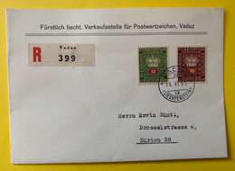 18148 - Nos Zst 36-39 Sur 3 Lettres Vaduz 14.11.1950 - Official