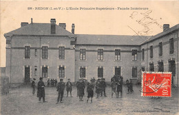 Delcampe - 35-REDON- L'ECOLE PRIMAIRE SUPERIEURE- FACADE INTERIEURE - Redon