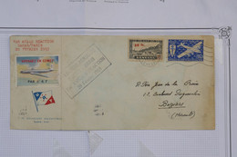 AH3 SENEGAL   BELLE LETTRE   1953  IER VOL DAKAR PARIS POUR BEZIERS+VIGNETTE+AEROPHILATELIE+AFF. PLAISANT - Airmail