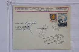 AH4 FRANCE  BELLE LETTRE   1953  IER VOL TOULOUSE  PARIS NON RECLAMé +++AEROPHILATELIE+AFF. PLAISANT - 1960-.... Briefe & Dokumente