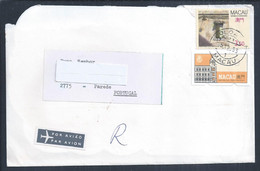 Letter From Coloane, Macau With Franchise Printing Label, 1993. Carta De Coloane, Macau Com Etiqueta De Impressão De Fra - Storia Postale