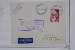 AH4 FRANCE  BELLE LETTRE   1955  PAR LIAISON AERIENNE PARIS NATAL BRESIL+MERMOZ++AEROPHILATELIE+AFF. PLAISANT - 1960-.... Cartas & Documentos