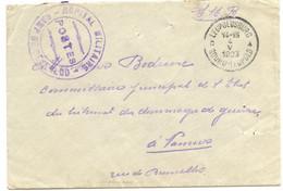 BELGIQUE -SIMPLE CERCLE BILINGUE BOURG-LEOPOLD + HOPITAL MILITAIRE POSTES CAMP DE BEVERLOO SUR LETTRE EN FRANCHISE, 1923 - Portofreiheit