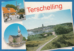 CPA TERSCHELLING- DIFFERENT VIEWS, PARTIAL TOWN PANORAMA, RESTAURANT, CHURCH, SHIP - Terschelling