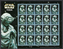 Stati Uniti - United States  41¢ Star Wars - Yoda (2007). Mini-sheet Of 20 Stamps. MNH - Minifoglio 20 Esemplari Nuovi - Volledige Vellen