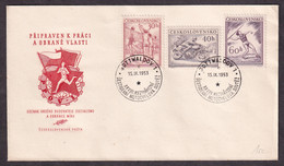 CZECHOSLOVAKIA - Commemorative Envelope: +Pripraven K Praci A Obrane Vlasti', Complete Serie On Envelope And Commemorati - Lettres & Documents