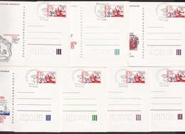 CZECHOSLOVAKIA 1988 - Lot Of 7 Unused Stationery With Nice Commemotive Cancel Praha 72 - 10 Let Poštov/ As Is On Scans - Lettres & Documents