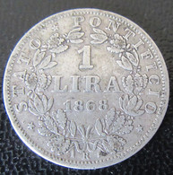 Etats Pontificaux - Monnaie 1 Lire 1 Lira PIE IX 1868 R En Argent - Vatikan