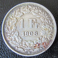 Suisse - Monnaie 1 Franc 1908 En Argent - Switzerland
