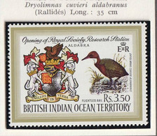 BRITISH INDIAN OCEAN TERRITORY - Faune, Rale à Gorge Blanche, Armoiries - Mi. 43 - 1971 - MNH - Territorio Británico Del Océano Índico