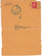 1958 - Lettre De SIOUX CITY (Iowa) Pour Le Canada + Cachet DUTY FREE -  Only Front Of Envelope - Storia Postale